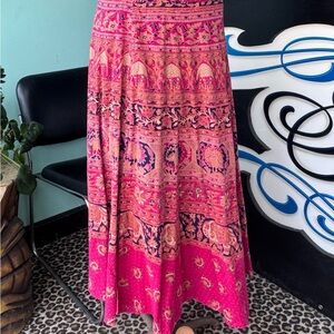 Vintage Funky People Vibrant red Maxi wrap Skirt